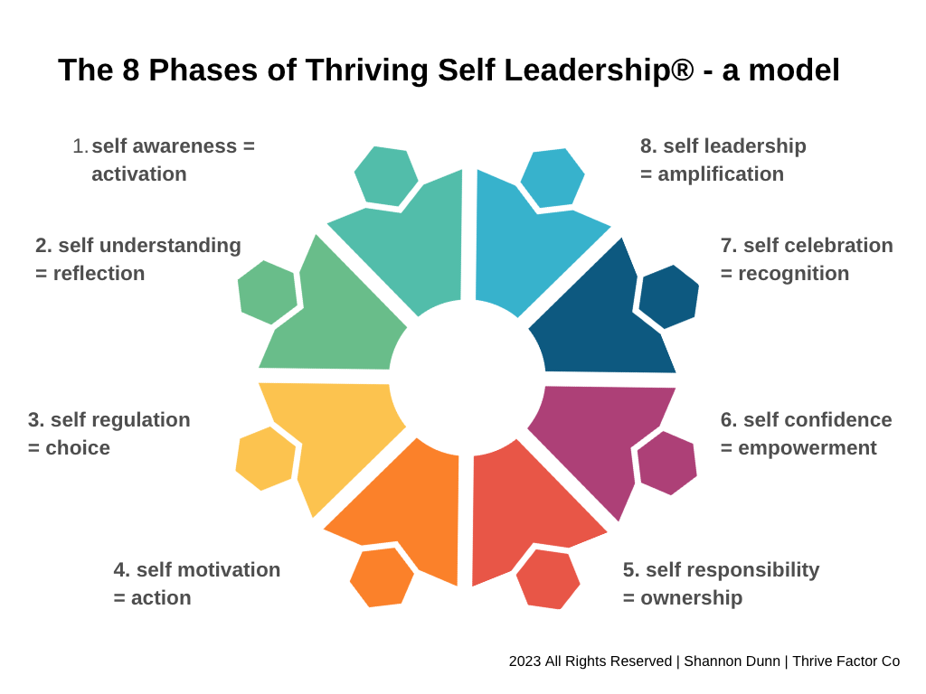 Thrive Factor Framework Models | 8 phases of thriving self leadership | Shannon Dunn, Business Coach Perth Australia | Thrive Factor Archetypes