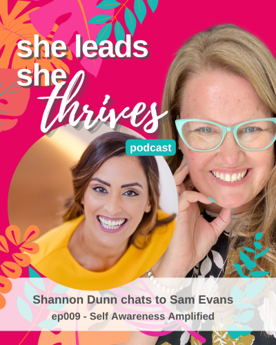 Sam Evans | She Leads She Thrives Podcast | silent counseling | Shannon Dunn | Thrive Factor Archetypes | Cognitive Switch